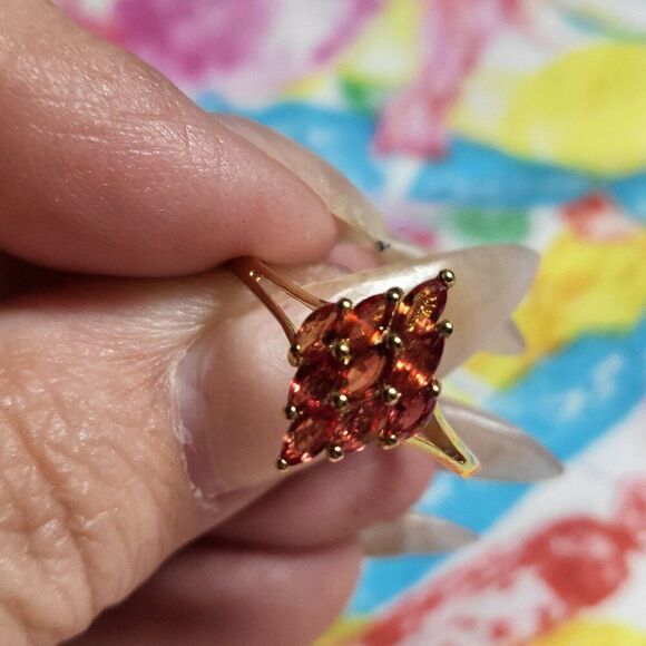 Red Sapphire Scarlet Flame 18k YG/Sterling Silver Ring - Picture 8 of 11